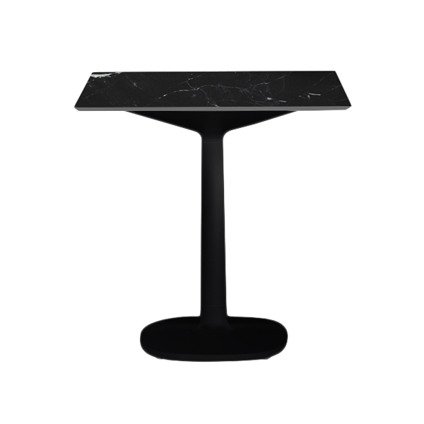 KARTELL table MULTIPLO avec plateau carré 78 cm et petite base carrée (Noir - Aluminium moulé et pla