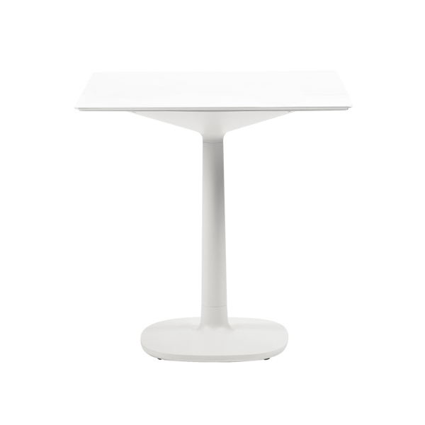 KARTELL table MULTIPLO avec plateau carré 78 cm et petite base carrée (Blanc - Aluminium moulé et pl