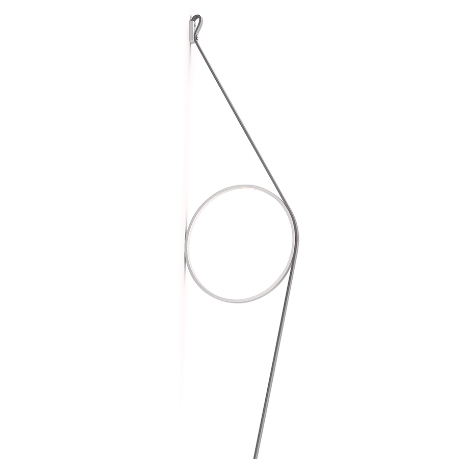 FLOS lampe murale applique WIRERING (Câble Gris anneau Blanc - Aluminium et caoutchou)