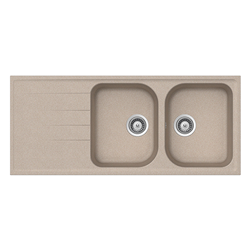 SCHOCK évier avec 2 bacs et égouttoir réversible LITHOS D200