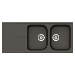 SCHOCK évier avec 2 bacs et égouttoir réversible LITHOS D200