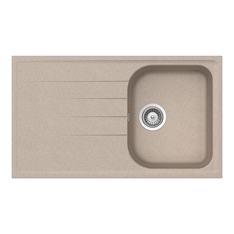 SCHOCK évier avec bac et égouttoir réversible LITHOS D100 (Avoine - Cristalite®)