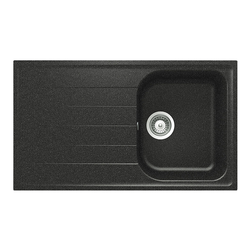 SCHOCK évier avec bac et égouttoir réversible LITHOS D100 (Anthracite - Cristalite®)