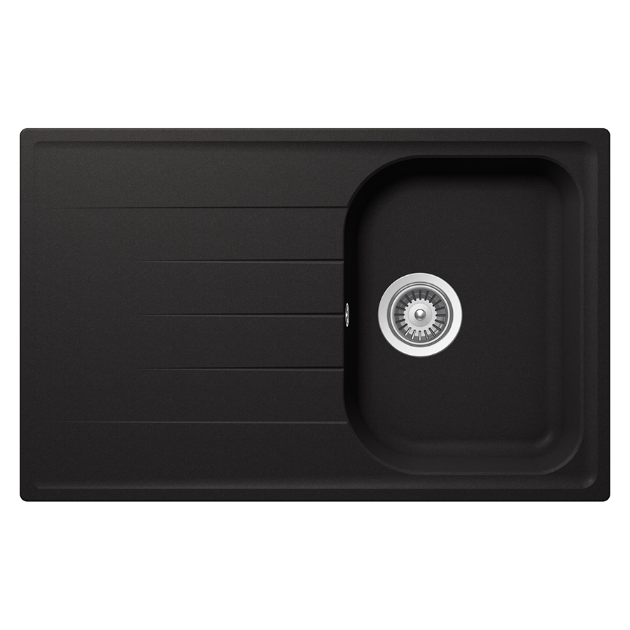 SCHOCK évier avec bac et égouttoir réversible LITHOS D100S (Anthracite - Cristalite®)