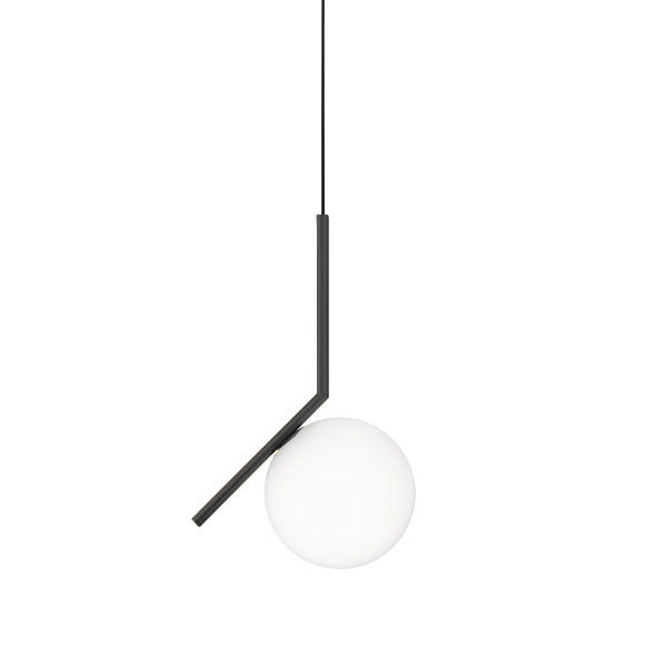 FLOS lampe à suspension IC S1 (Noir - Verre soufflé et métal)