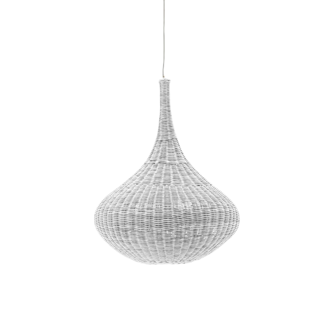 GERVASONI lampe à suspension SPIN 96 (Blanc - vimini Laqué)
