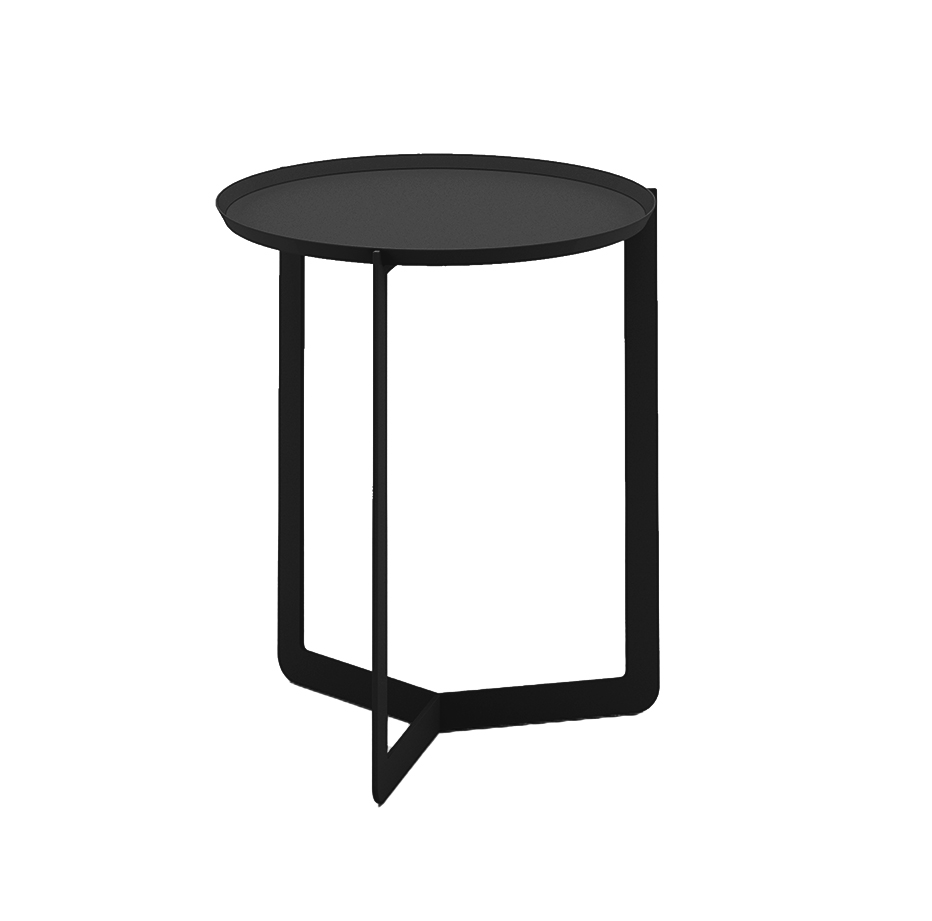 MEME DESIGN table basse pour extérieur ROUND 1 OUTDOOR (Noir - Métal)