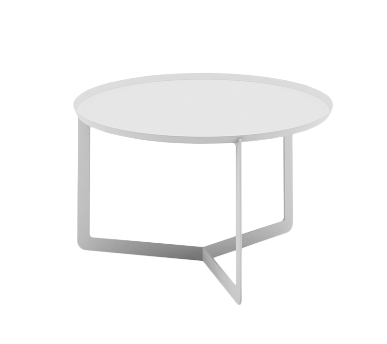 MEME DESIGN table basse pour extérieur ROUND 2 OUTDOOR (Blanc - Métal)