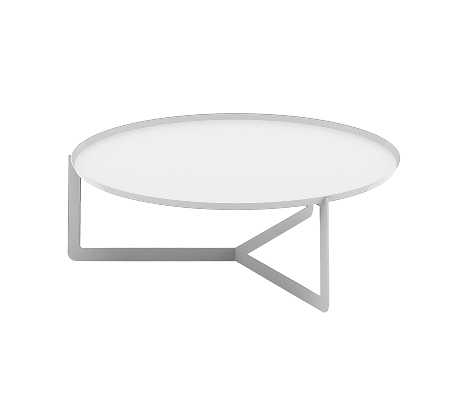 MEME DESIGN table basse pour extérieur ROUND 3 OUTDOOR (Blanc - Métal)