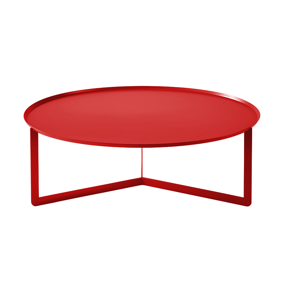 MEME DESIGN table basse pour extérieur ROUND 5 OUTDOOR (Rosso Dalia - Métal)