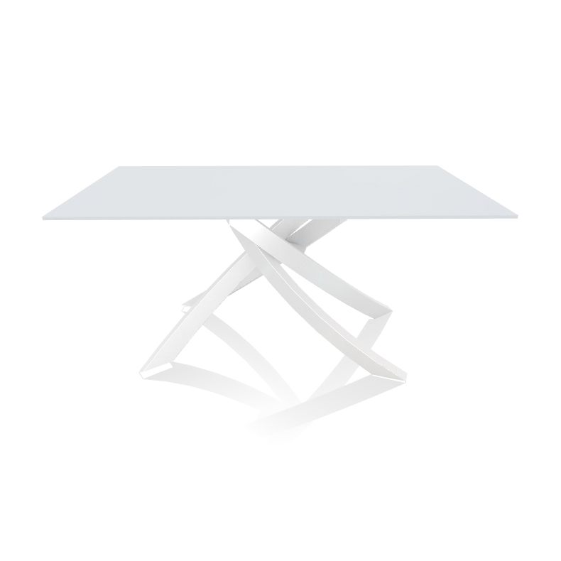 BONTEMPI CASA table avec structure blanche ARTISTICO 20.13 160x90 cm (Anti-rayures blanc opaque - Pl
