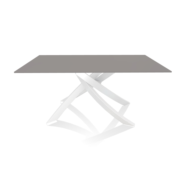 BONTEMPI CASA table avec structure blanche ARTISTICO 20.13 160x90 cm (Anti-rayures gris clair opaque