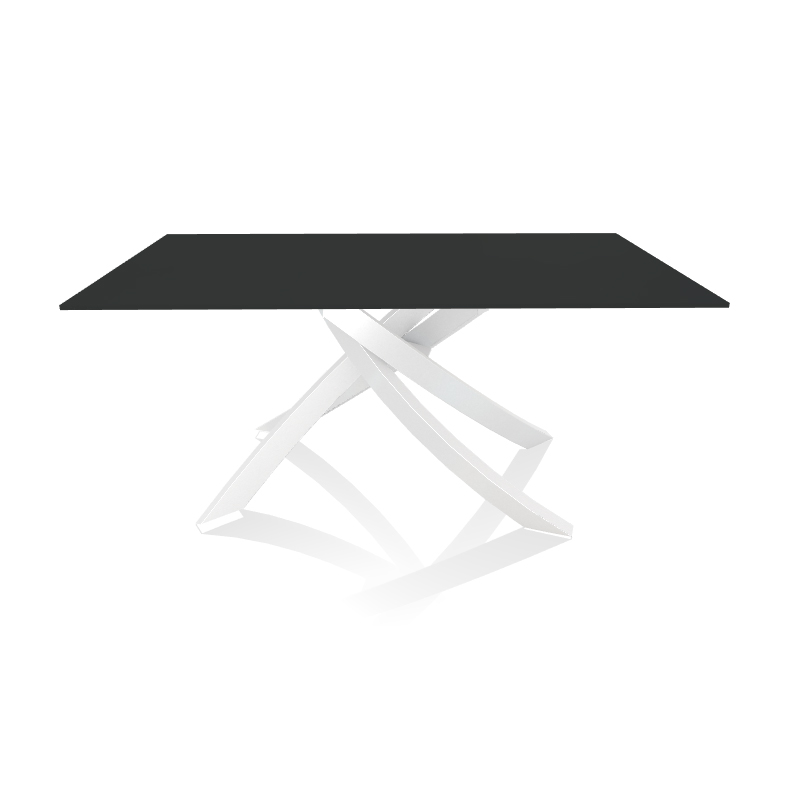 BONTEMPI CASA table avec structure blanche ARTISTICO 20.13 160x90 cm (Anti-rayures anthracite opaque