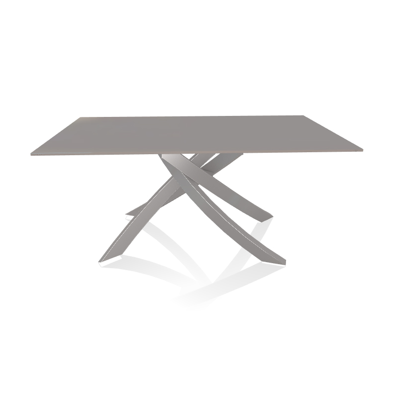 BONTEMPI CASA table avec structure gris clair ARTISTICO 20.13 160x90 cm (Laqué gris clair brillant -