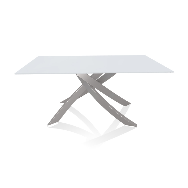 BONTEMPI CASA table avec structure gris clair ARTISTICO 20.13 160x90 cm (Anti-rayures blanc opaque -