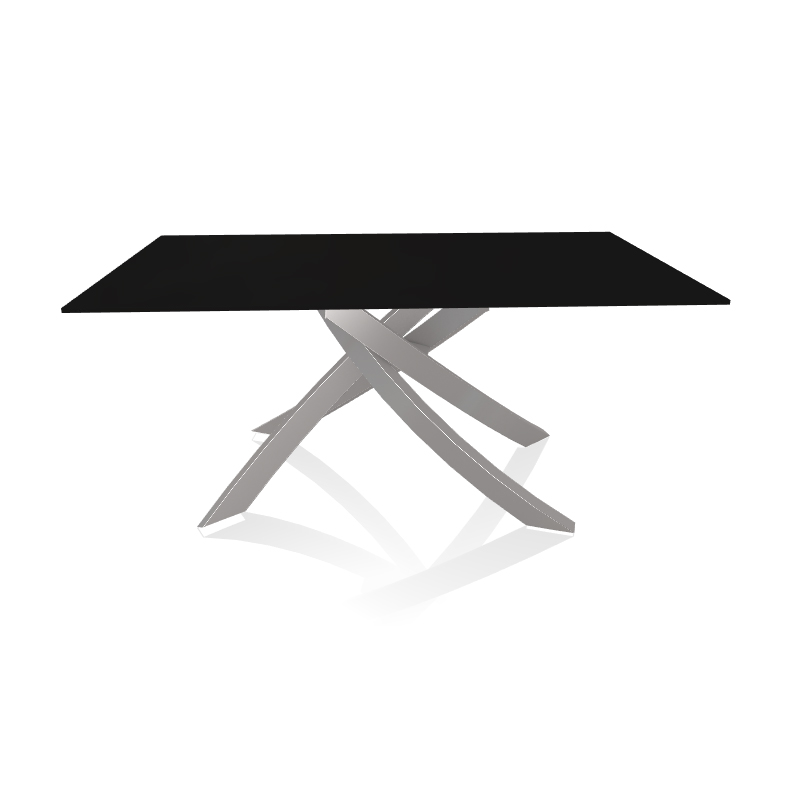 BONTEMPI CASA table avec structure gris clair ARTISTICO 20.13 160x90 cm (Anti-rayures noir opaque - 