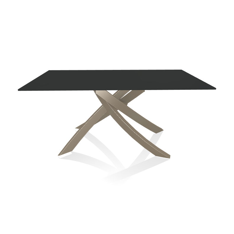 BONTEMPI CASA table avec structure sable ARTISTICO 20.13 160x90 cm (Anti-rayures anthracite opaque -