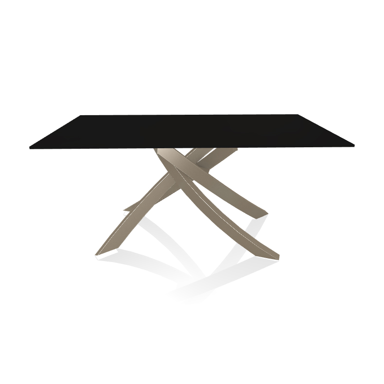 BONTEMPI CASA table avec structure sable ARTISTICO 20.13 160x90 cm (Anti-rayures noir opaque - Plate