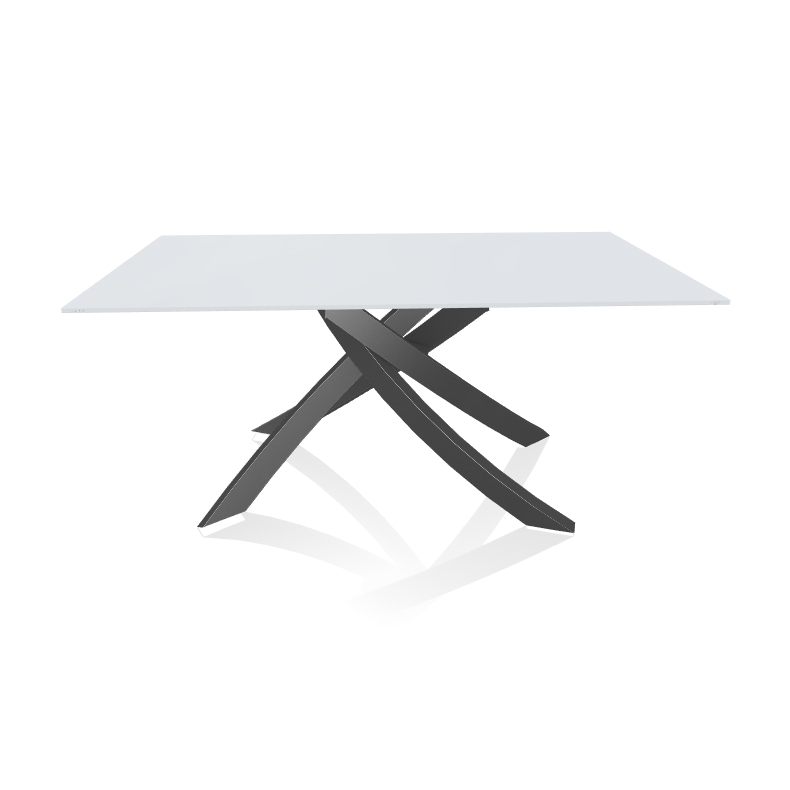 BONTEMPI CASA table avec structure anthracite ARTISTICO 20.13 160x90 cm (Anti-rayures blanc opaque -
