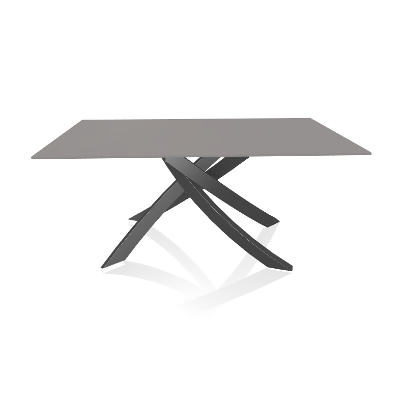 BONTEMPI CASA table avec structure anthracite ARTISTICO 20.13 160x90 cm (Anti-rayures gris clair opa
