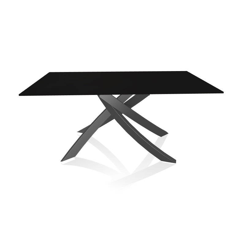 BONTEMPI CASA table avec structure anthracite ARTISTICO 20.13 160x90 cm (Anti-rayures noir opaque - 