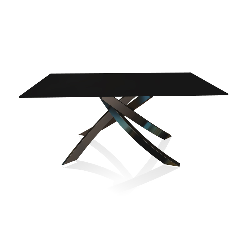 BONTEMPI CASA table avec structure noir poli ARTISTICO 20.13 160x90 cm (Anti-rayures noir opaque - P