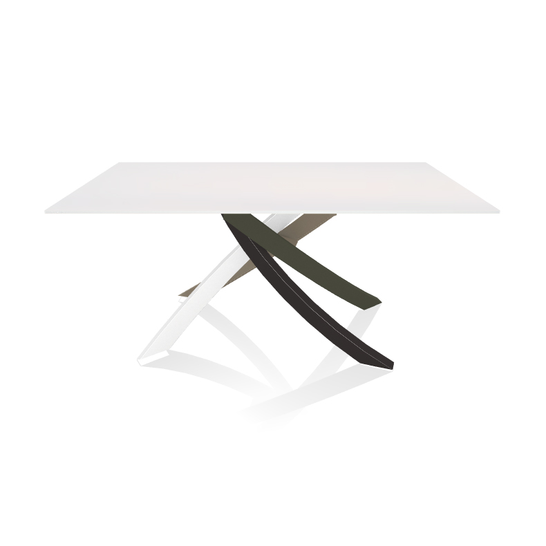 BONTEMPI CASA table avec structure multicolor elegant ARTISTICO 20.13 160x90 cm (Extrawhite brillant