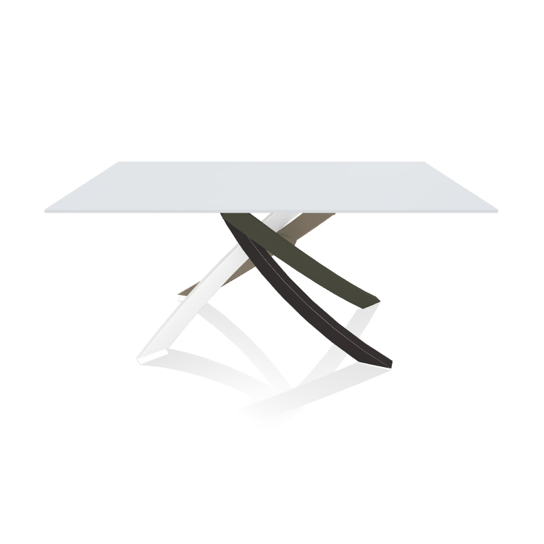BONTEMPI CASA table avec structure multicolor elegant ARTISTICO 20.13 160x90 cm (Anti-rayures blanc 
