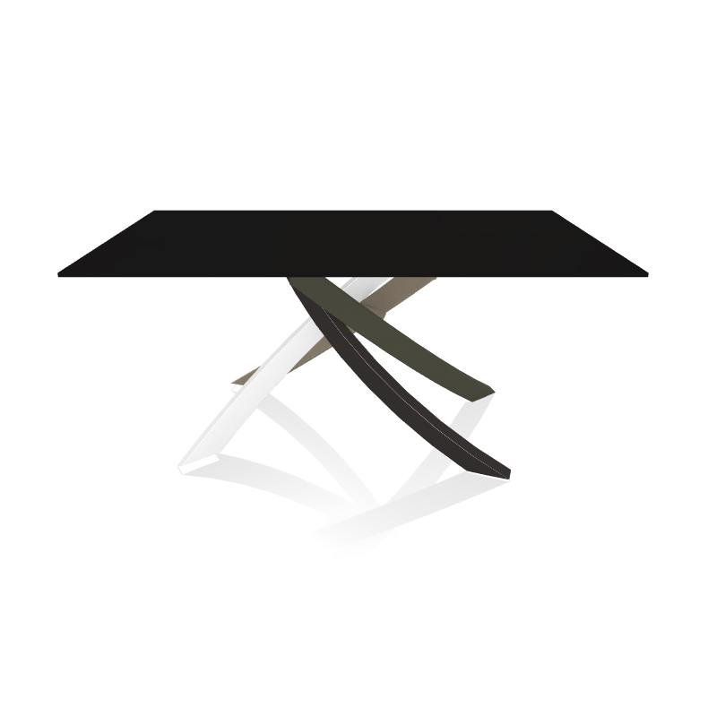 BONTEMPI CASA table avec structure multicolor elegant ARTISTICO 20.13 160x90 cm (Anti-rayures noir o
