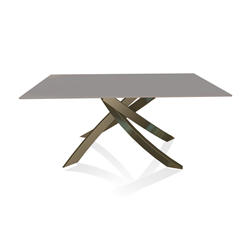 BONTEMPI CASA table with aged brass frame ARTISTICO 20.13 160x90 cm
