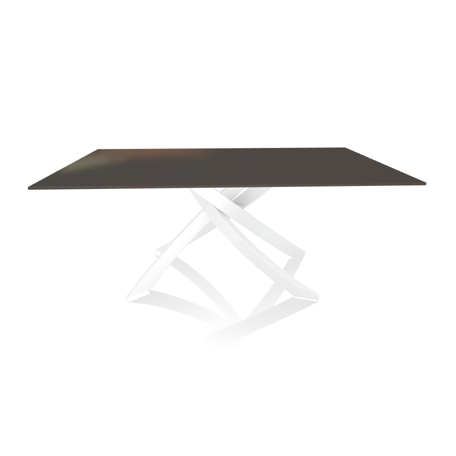 BONTEMPI CASA table avec structure blanche ARTISTICO 20.00 180x106 cm (Laquè anthracite brillant - P