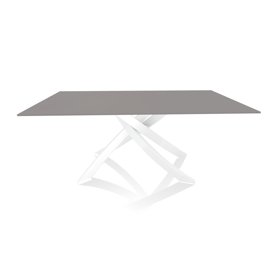 BONTEMPI CASA table avec structure blanche ARTISTICO 20.00 180x106 cm (Anti-rayures gris clair opaqu