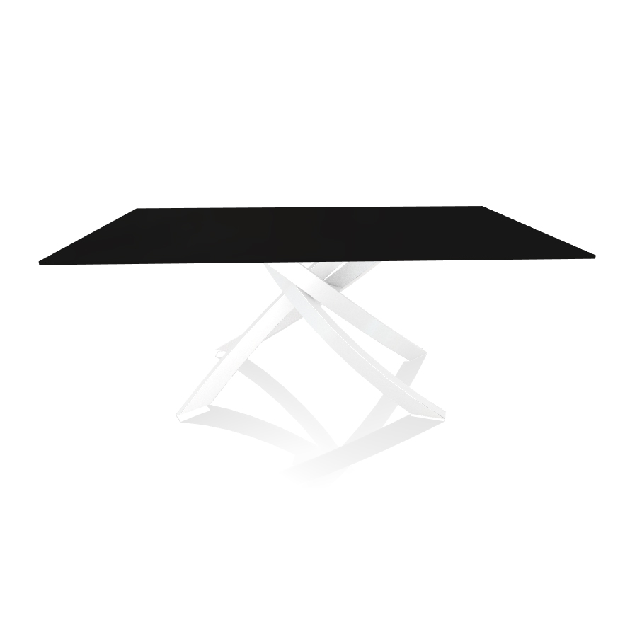 BONTEMPI CASA table avec structure blanche ARTISTICO 20.00 180x106 cm (Anti-rayures noir opaque - Pl