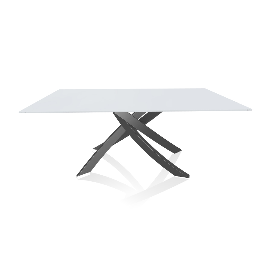 BONTEMPI CASA table avec structure anthracite ARTISTICO 20.00 180x106 cm (Anti-rayures blanc opaque 