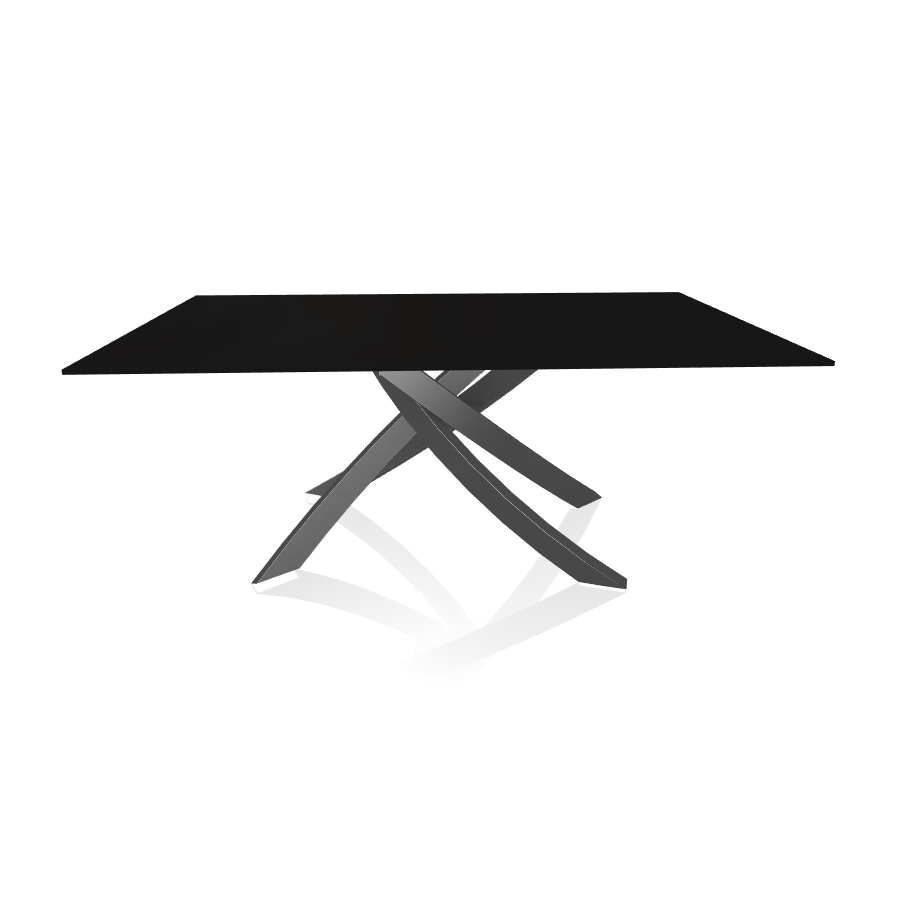 BONTEMPI CASA table avec structure anthracite ARTISTICO 20.00 180x106 cm (Anti-rayures noir opaque -