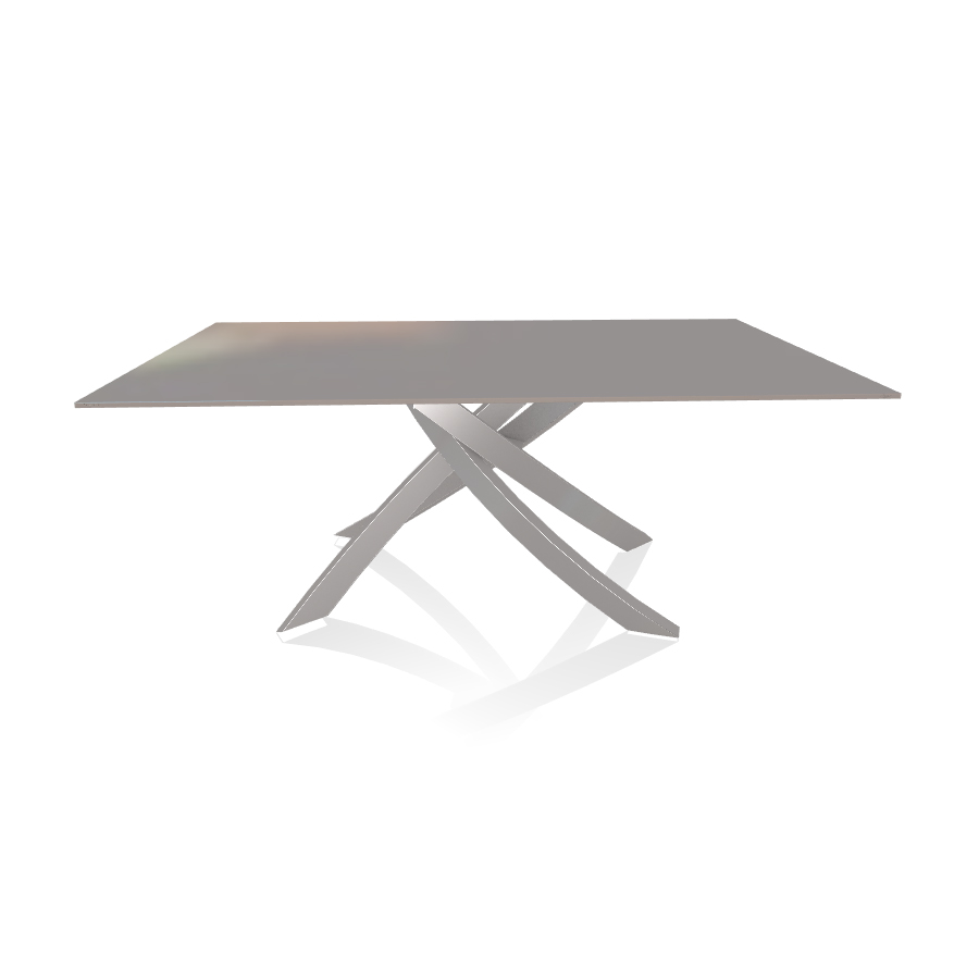 BONTEMPI CASA table avec structure gris clair ARTISTICO 20.00 180x106 cm (Laqué gris clair brillant 