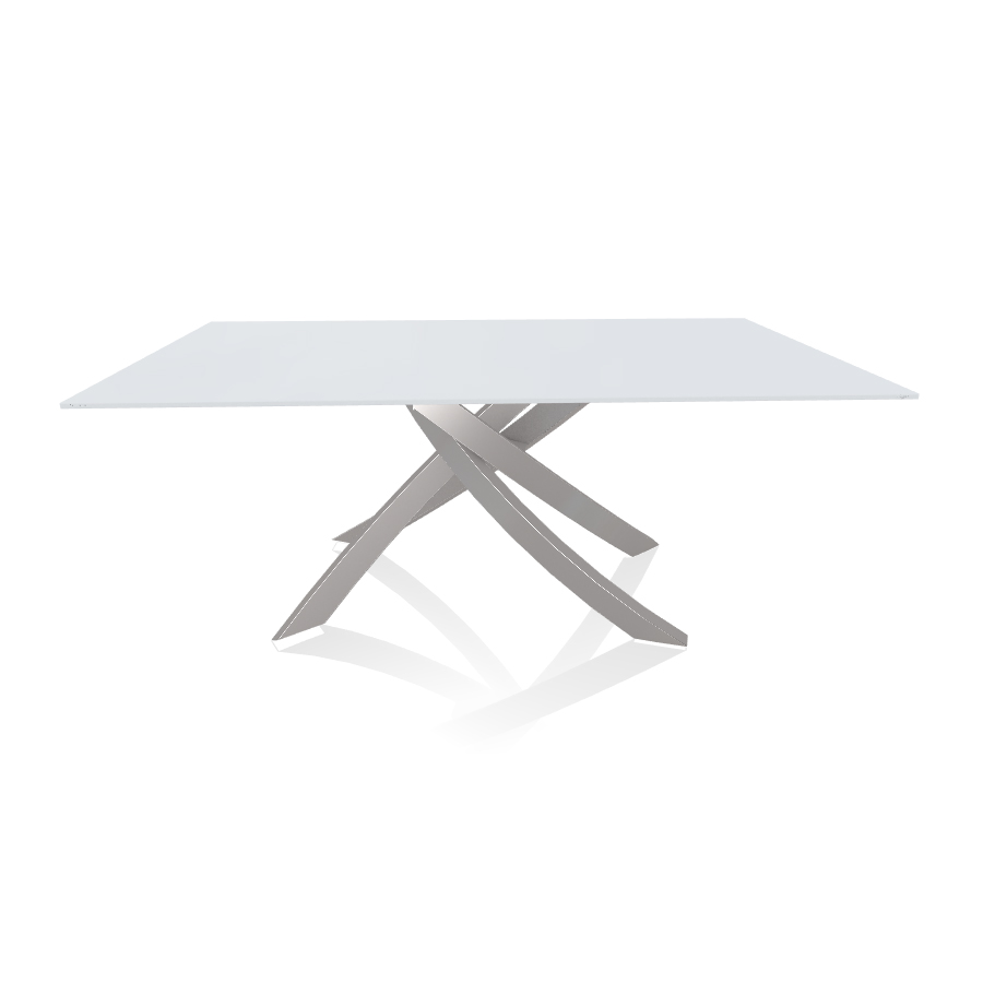 BONTEMPI CASA table avec structure gris clair ARTISTICO 20.00 180x106 cm (Anti-rayures blanc opaque 