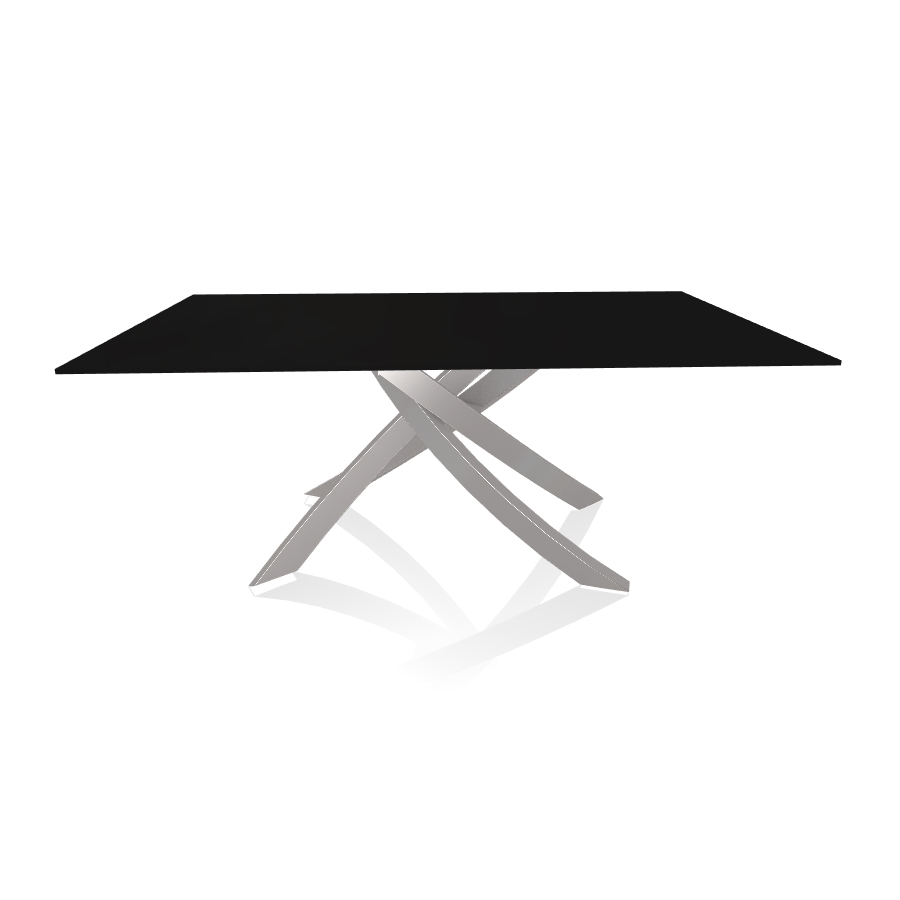 BONTEMPI CASA table avec structure gris clair ARTISTICO 20.00 180x106 cm (Anti-rayures noir opaque -