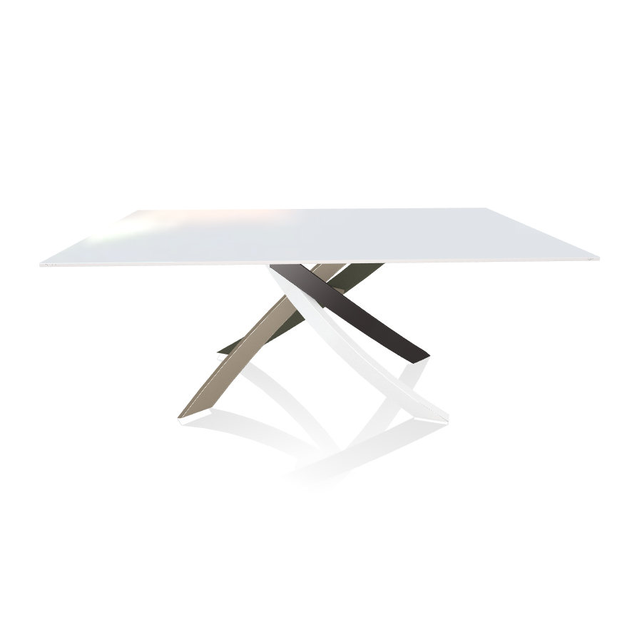 BONTEMPI CASA table avec structure multicolor elegant ARTISTICO 20.00 180x106 cm (Extrawhite brillan