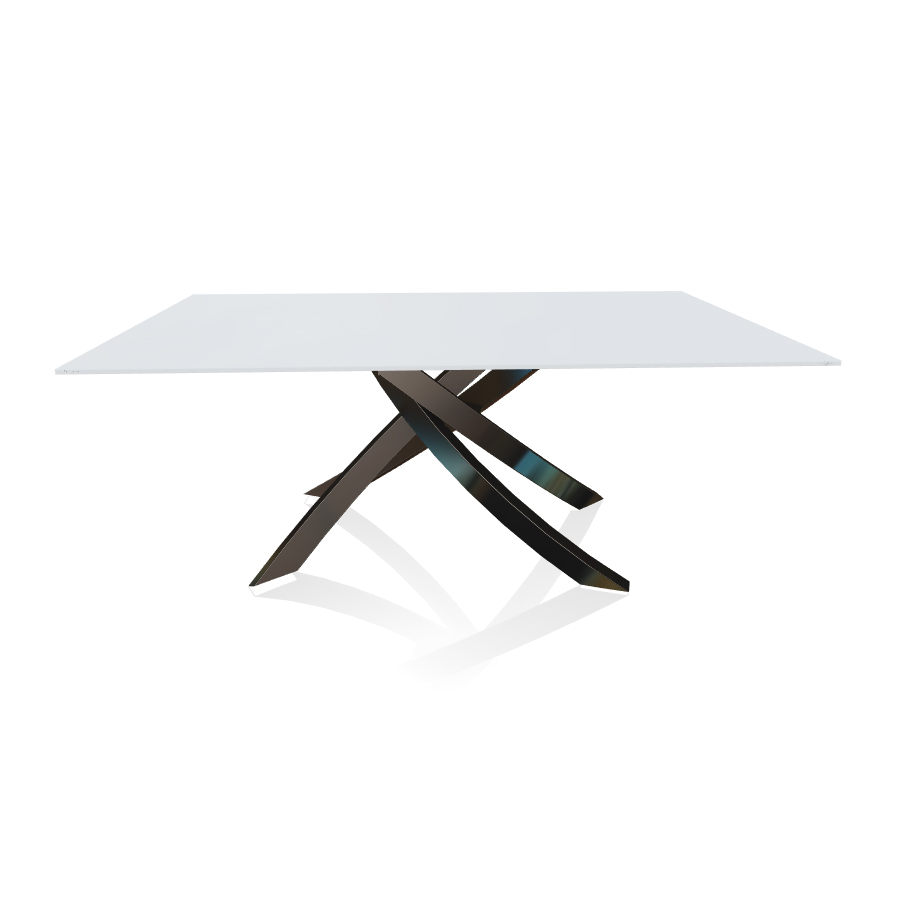 BONTEMPI CASA table avec structure noir poli ARTISTICO 20.00 180x106 cm (Anti-rayures blanc opaque -