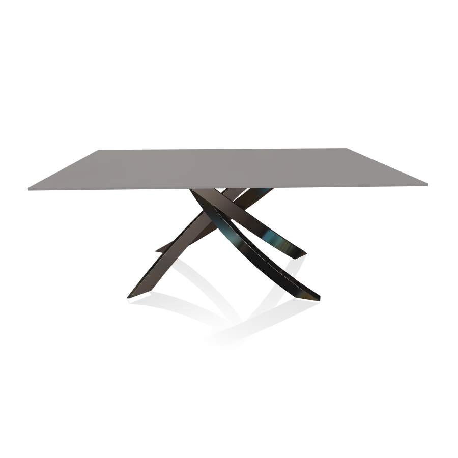 BONTEMPI CASA table avec structure noir poli ARTISTICO 20.00 180x106 cm (Anti-rayures gris clair opa