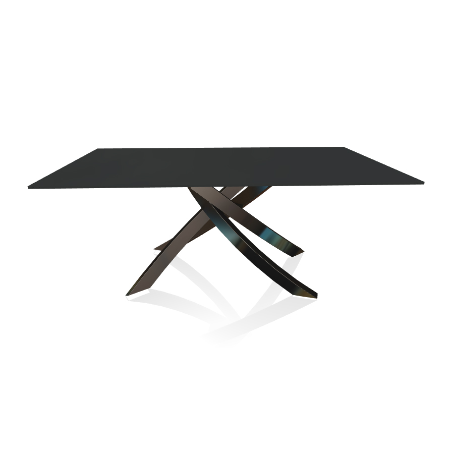 BONTEMPI CASA table avec structure noir poli ARTISTICO 20.00 180x106 cm (Anti-rayures anthracite opa