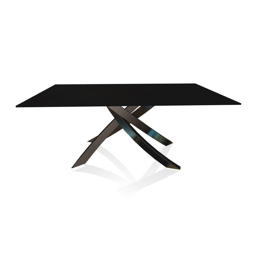 BONTEMPI CASA table avec structure noir poli ARTISTICO 20.00 180x106 cm (Anti-rayures noir opaque - 