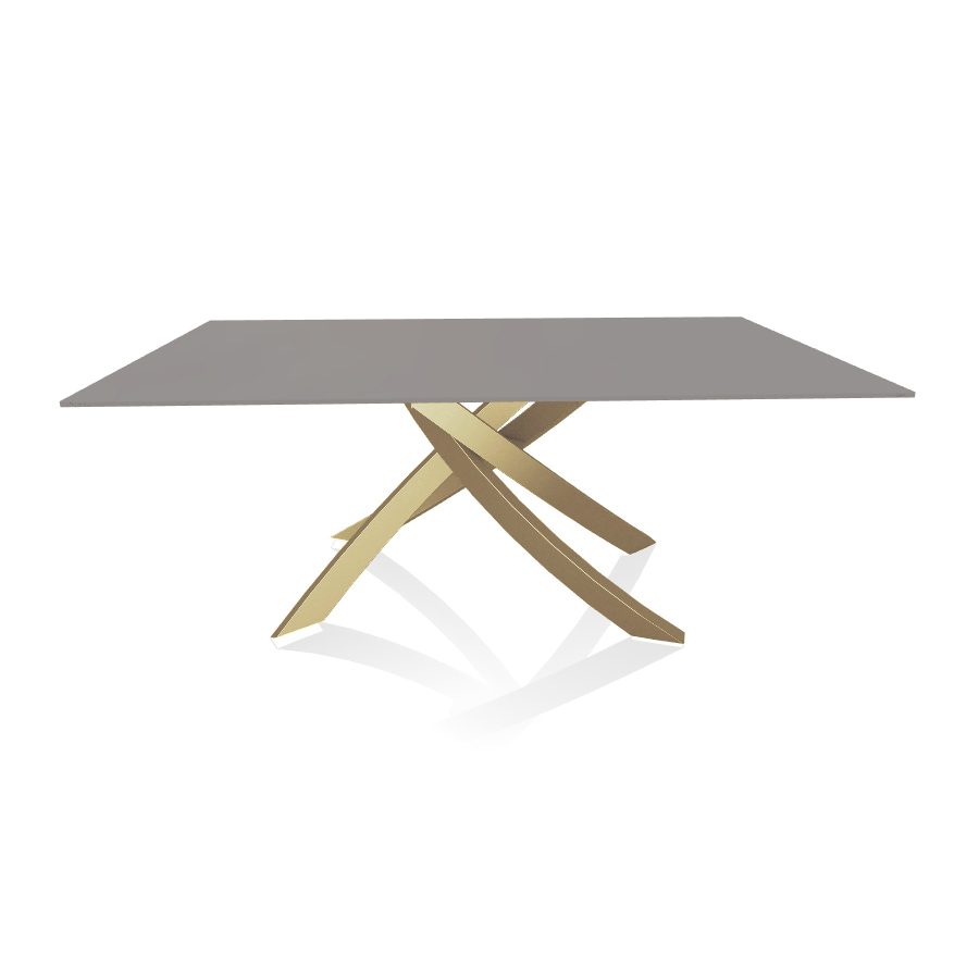 BONTEMPI CASA table avec structure or ARTISTICO 20.00 180x106 cm (Anti-rayures gris clair opaque - P