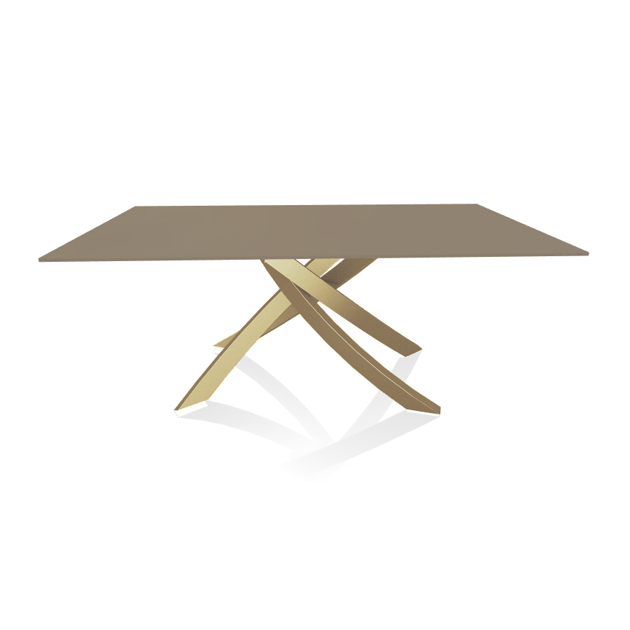 BONTEMPI CASA table avec structure or ARTISTICO 20.00 180x106 cm (Anti-rayures tourterelle opaque - 