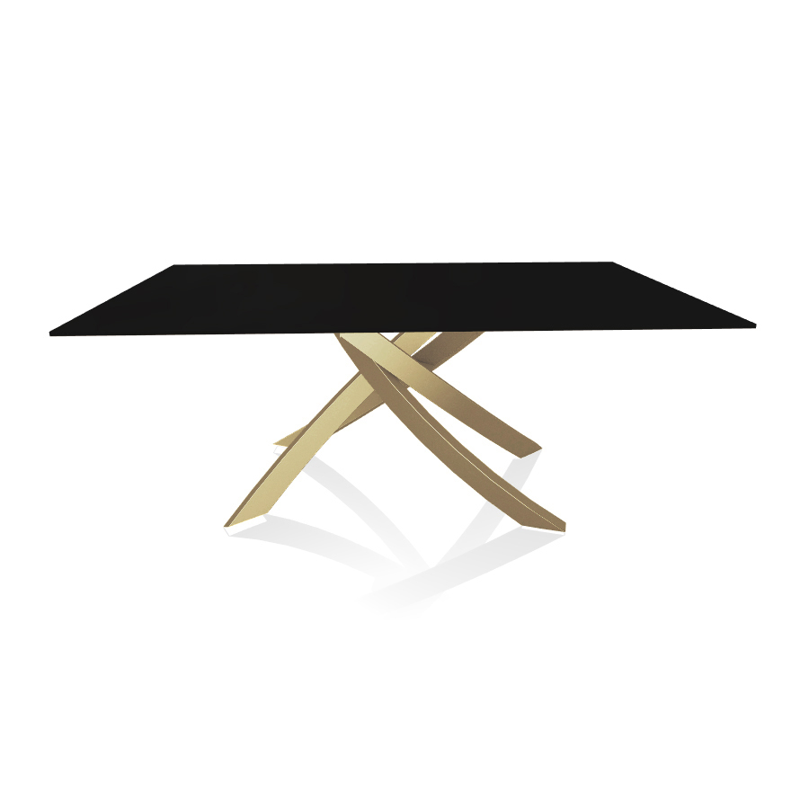 BONTEMPI CASA table avec structure or ARTISTICO 20.00 180x106 cm (Anti-rayures noir opaque - Plateau