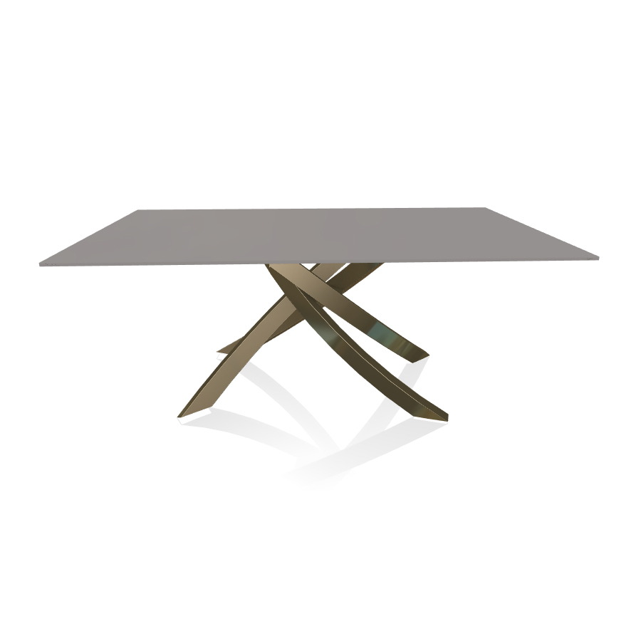 BONTEMPI CASA table avec structure laiton vielli ARTISTICO 20.00 180x106 cm (Anti-rayures gris clair