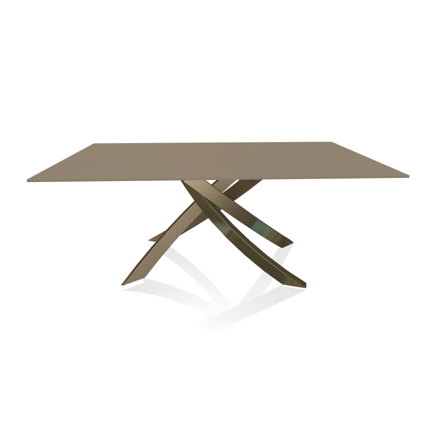 BONTEMPI CASA table avec structure laiton vielli ARTISTICO 20.00 180x106 cm (Anti-rayures tourterell