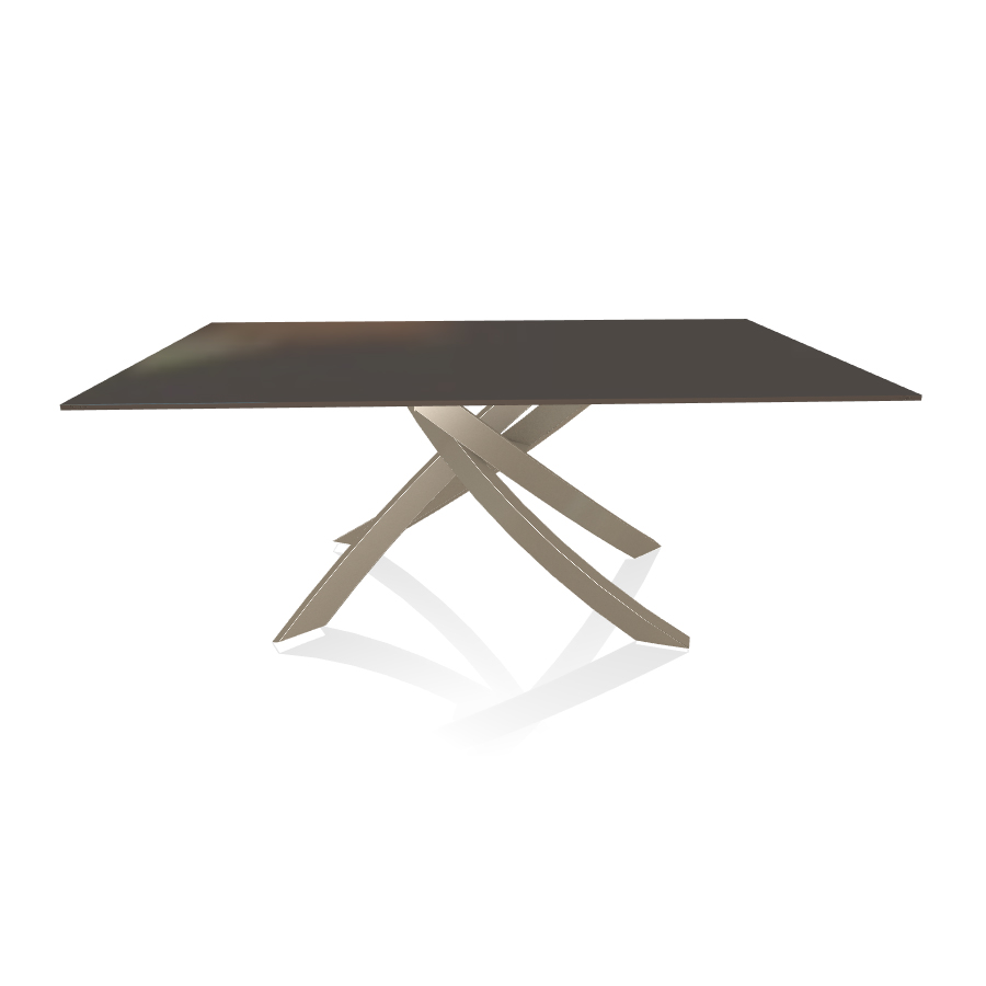 BONTEMPI CASA table avec structure sable ARTISTICO 20.00 180x106 cm (Laquè anthracite brillant - Pla