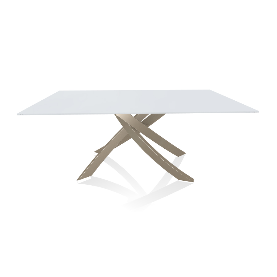 BONTEMPI CASA table avec structure sable ARTISTICO 20.00 180x106 cm (Anti-rayures blanc opaque - Pla